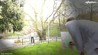 Two Horny Guys Unleash Their Desires in a Wild Bareback Paint Scene