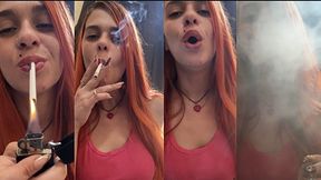 Can you handle breathing in the smoke from my long cigarette?
