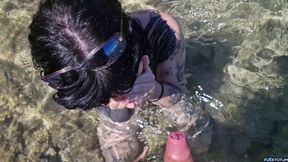 Outdoor Blowjob by the Sea From a Horny Stranger on the Nudist Beach