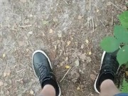 Wife's BFF Husband gives secret handjob in the woods