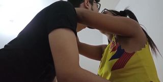 Brunette Stepsister with Big Tits and a Big Ass Colombian in the United States Sold Her Body to Her Stepbrother