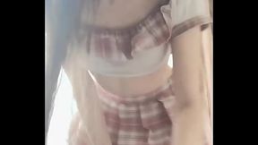 TikTok COMPILATION Cute girl dance: innie pussy lips, fishnet, bra, sexy outfits, small tits, miniskirt, stockings, short shorts #7 JuliaVeil