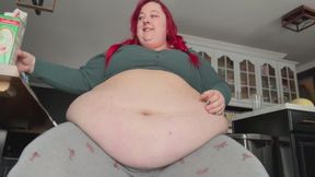 SSBBW Breakfast with Brownies, Egg Nog and Burps!