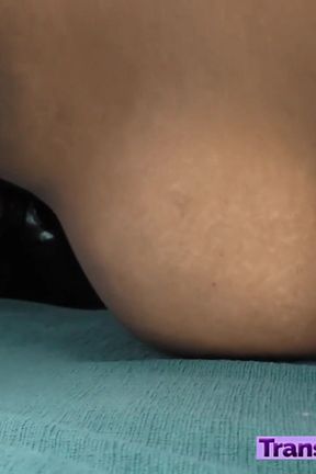 Thick bbw black beauty loves to play with her boobs and cock