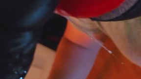 Slave in a cage! Orgasm control with ending..cum eating