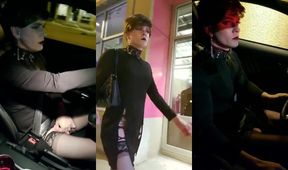 Crystal gets caught crossdressed flashing her prince albert in public