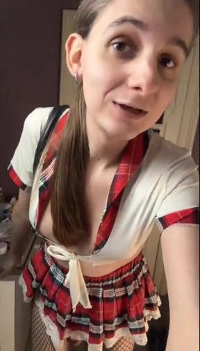Sissy Slut in Chastity Rides Big BBC in Locked Room on a Mirror