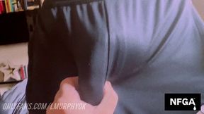 Argentinian draped boxer plumbs stiff, feeds his ginormous pipe and makes him gulp spunk