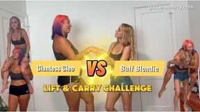 Lift & Carry Challenge #20: Giantess Cleo VS Buff Blondie