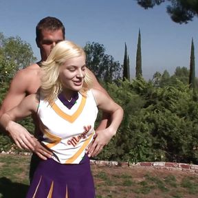 Cheerleader with a perfect ass gets penetrated by her man