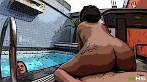 duas gostosas na piscina acabou em muito sexo e muito anal