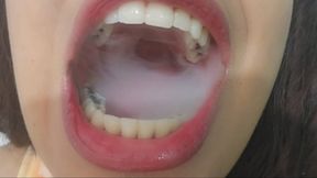 Chainsmoking mouth tour, permanent retainer, begging for cum