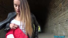 Adelle Unicorn fucks for cash in the tunnel