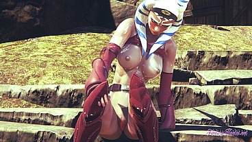Star Wars Hentai - Ahsoka Fingering with squirting - Japanese asian manga anime cartoon porn animation