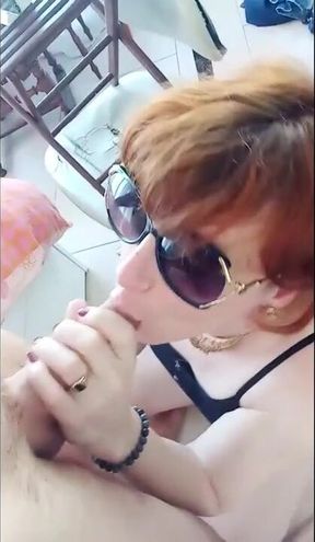 TS redhead femboy gets throat fucked then drilled raw anal