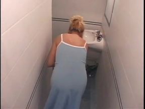 Cock hungry mature blonde making out with all  bathroom visitors