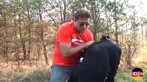 Alluring Brunette Fucked in Park