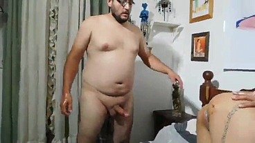 with his ass well supported , clean it with his tongue (don't see if he is sensitive to the stomach)