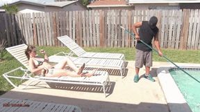Teasing the pool boy MP4-HD