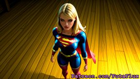 Futanari Supergirl Kara Zor-El Masturbating Cumshots Selfsucking