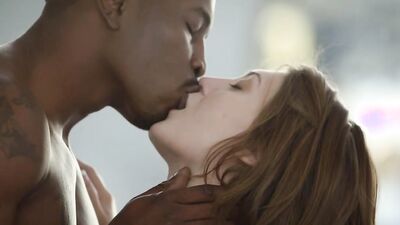 White chick adores that big black cock and takes every inch of it