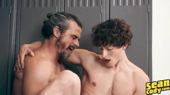 Danny gets his face and asshole stretched by Daniel's big uncut cock