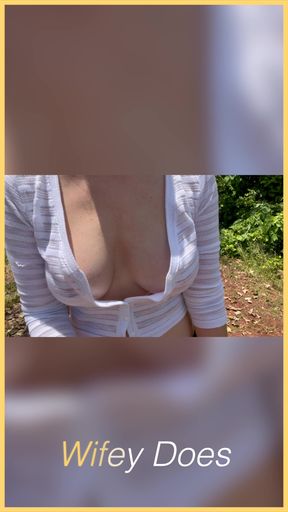 Just a happy day hanging out flashing my tits in public flashing dare.