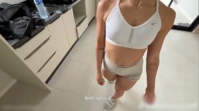 Petite Latina GF with huge booty seduces delivery guy POV