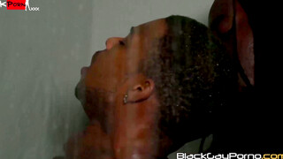 Shower bareback is always exciting with black studs Savage Moore and Unasti