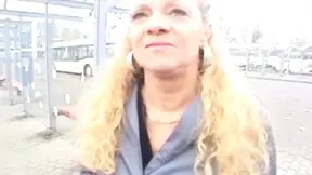 French babe plays with huge toy at her casting