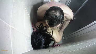 In the shower rough throatfuking, pussyfucking and anal sex. You can hear all my and pleasure