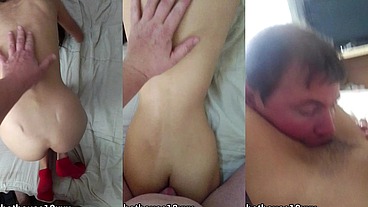 Step daddy masterbate for his step daughter, licks her hot ass and petite pussy out ( very hot video)