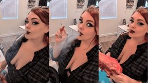 Smoking while prepping dinner