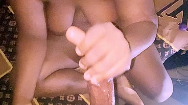 HOMEMADE Black Cock Sucking , Huge Boobs bouncing