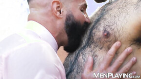 ”Bearded hunk Dani Robles groans as hung Jacob Lords destroys him”