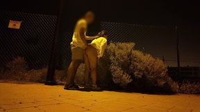 stranger seduced a milf at a bus stop. outdoor sex