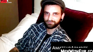 MenWithFur.com - Big-dicked hairy guy loves jerking his rock hard dick