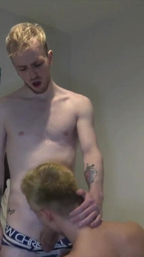 The blond twink Adam Power used raw by Jamie in jockstrap