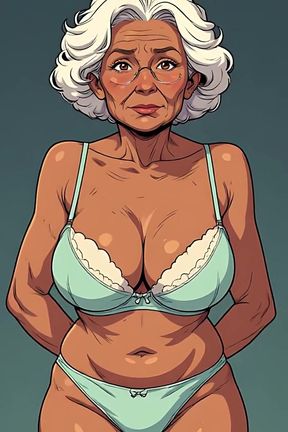 Sexy Curvy Matures Bra and Panty Art