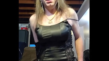 Jade In A Sexy Black Dress And Gloves