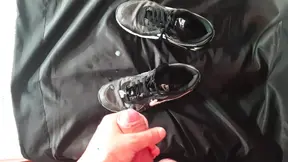 I masturbate and I cum on my sneakers