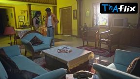 Busty Aayushi Jaiswal shows off her tits while filming on a walkman