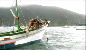 Sexy girl hardly fucked on a boat