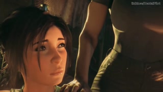 Tomb Raider Lara Gets The Biggest Futa Cock From The Camp - 3D Animation