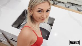 Blonde Siren Yields to Intense Forbidden Family Kitchen Desire