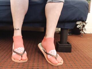 Watermelon Red Flipflops Red Ankle Socks