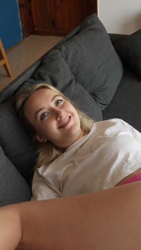 Stunning blonde teen Ann Joy gives me a blowjob in this homemade amateur porn video   Clip 1
