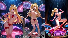 princess peach dancing in a magic forest (ai animation)