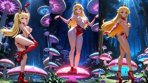princess peach dancing in a magic forest (ai animation)