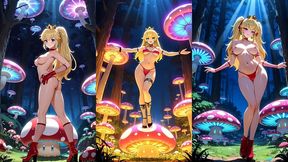 princess peach dancing in a magic forest (ai animation)